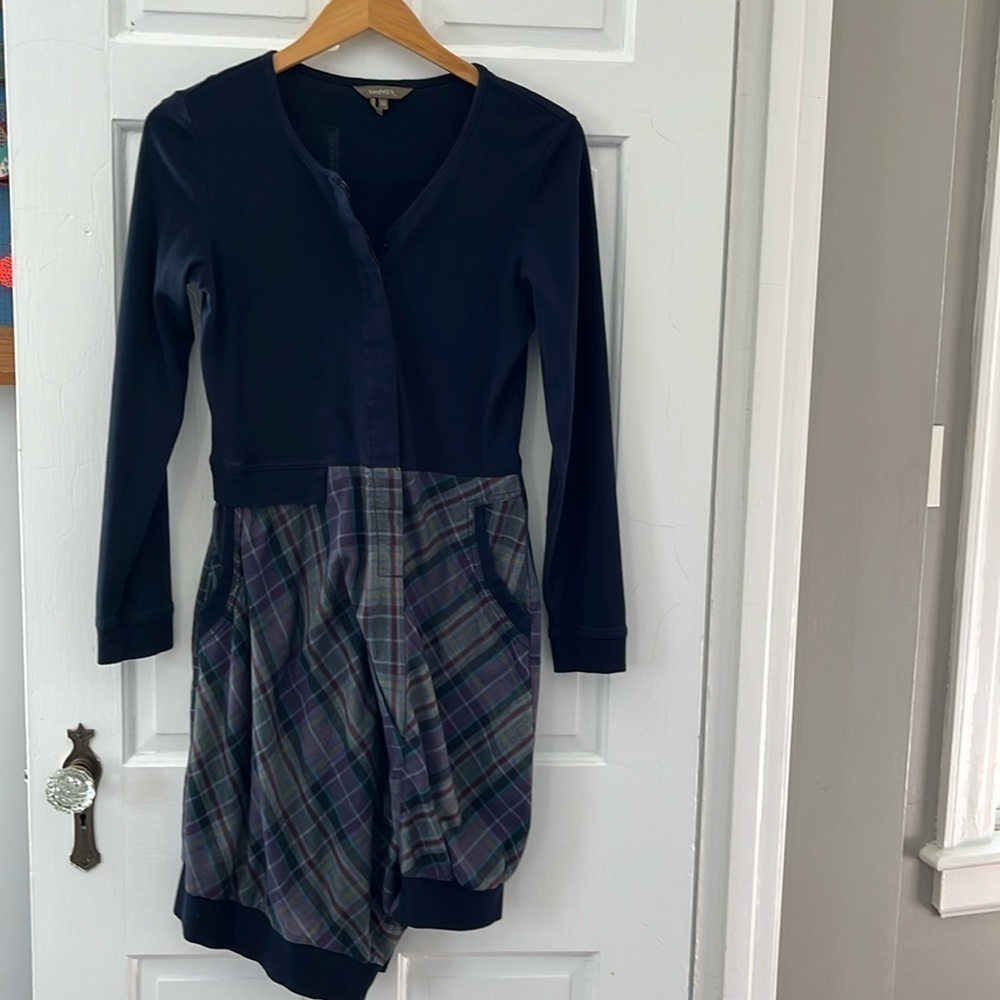 Sandwich navy and purple plaid Dress